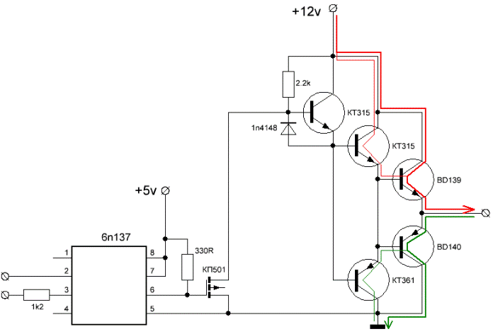 O princípio de operação do circuito