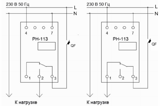 Voltage relay connection diagram