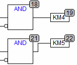 Two AND elements with inverse inputs