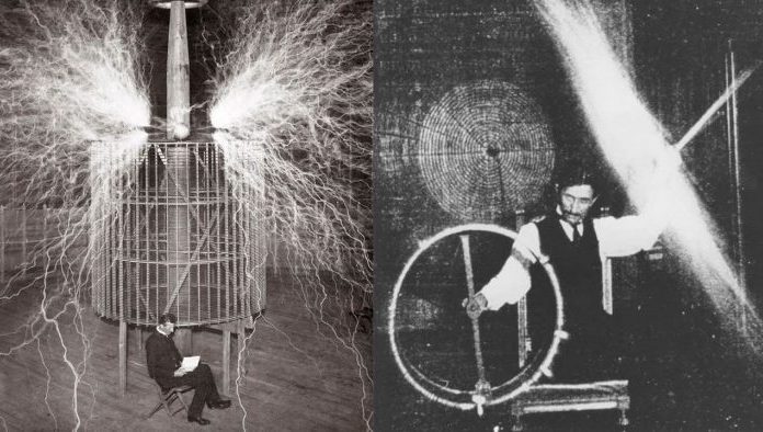 Kísérletek nagyfrekvenciás váltakozó áramokkal Nikola Tesla