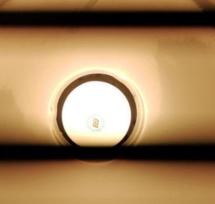 Photograph of a lighted lamp