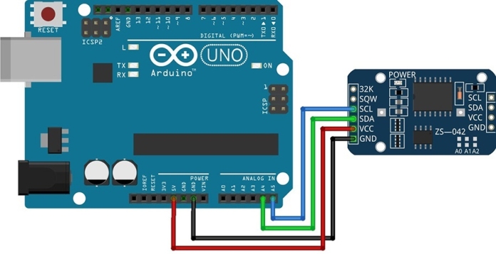 Diagrama de conexão RTC para Arduino