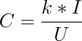 Formule voor het berekenen van de capaciteit van een werkende condensator