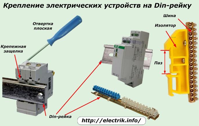 Elektrische apparaten op een DIN-rail monteren