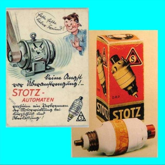 Hugo Stotz circuit breaker advertising in the 20s - 30s of the XX century